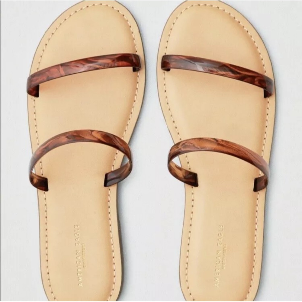 Anerican Eagle Tortoise Skinny Strap Sandals - NWT